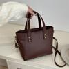 Solid Color Large Capacity Fashion Shoulder Messenger Bag Commuter Tote Bag Retro