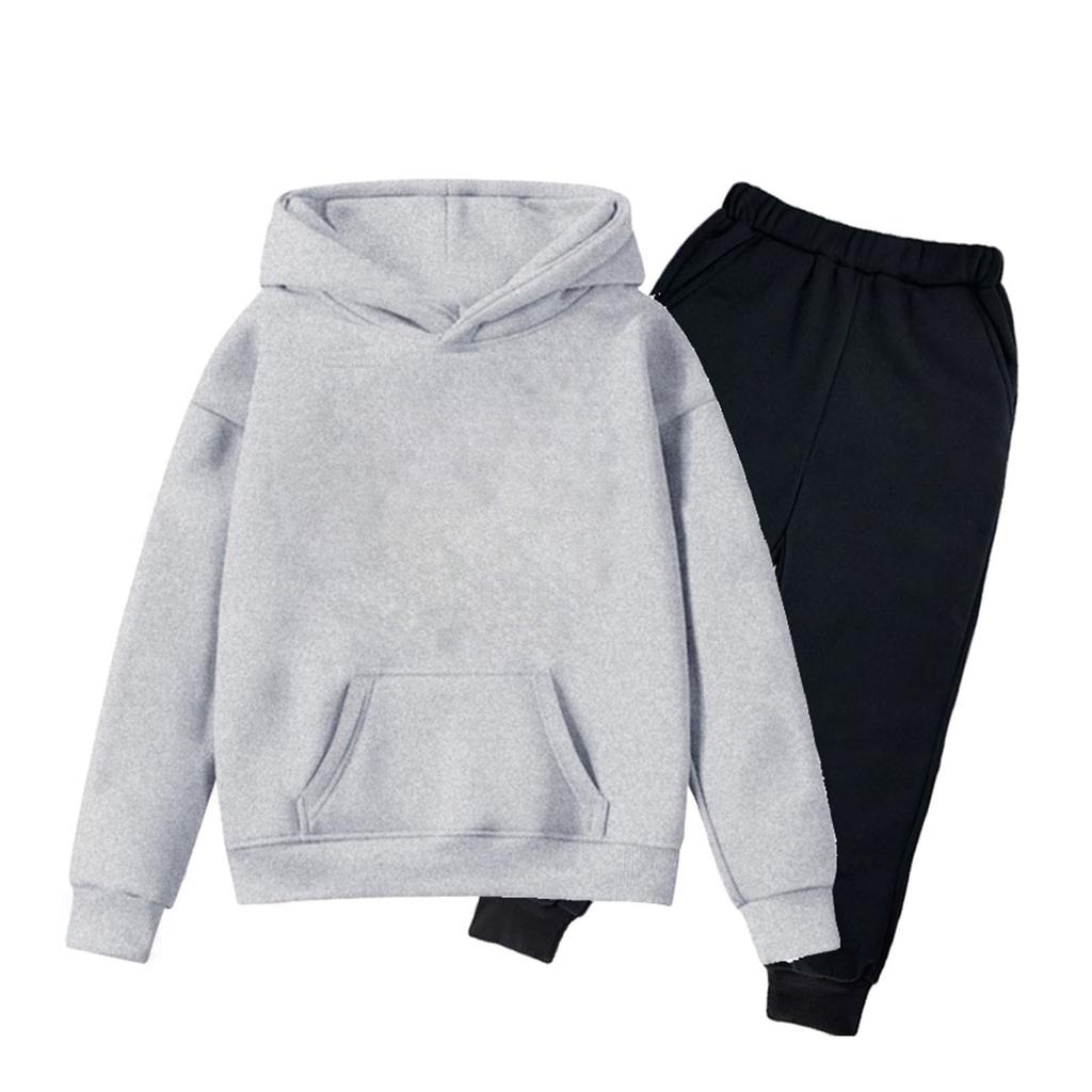 Children's Solid Color Sweatshirt Set (pants + Top)