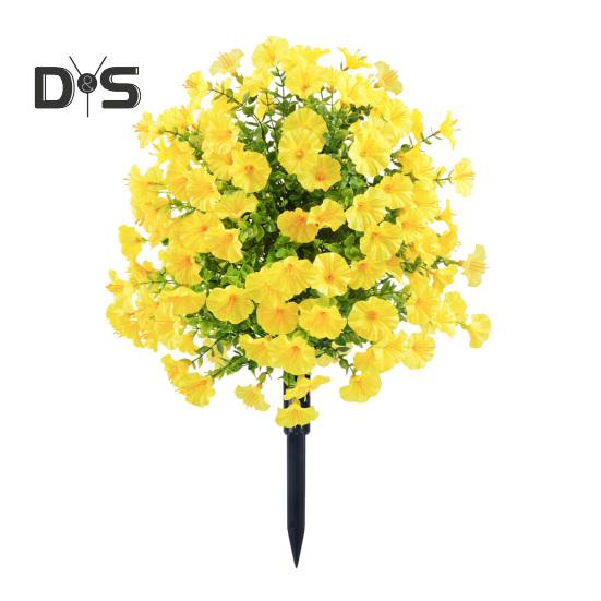 Искусственные цветы ипомеи, искусственный куст ипомеи с колышком для установки в грунт, реалистичная искусственная зелень, кустарники для улицы, для дома, для фермерского дома, для крыльца, для патио