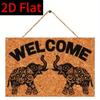 1pc 2D Flat Wooden Sign 20*10cm Featuring The Word 'Welcome', Suitable for Home and Wall Decoration.