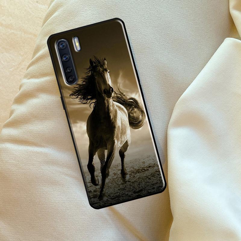 Крутой Чехол с Бегущими Лошадьми для Oppo A17 A94 A74 A54 A60 A40 A80 A16 A76 A96 A98 A58 A78 A18 A38 A57 A15 A5 A6 Pro