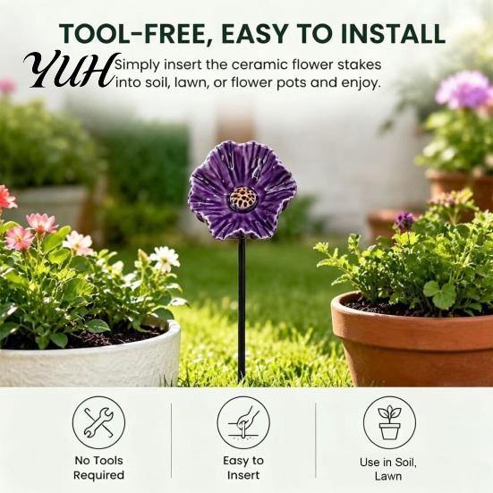 Resin Flower Bee Feeder Stake Feeder, Handmade Flowers Watering Station, Garden Pollinator Outdoor Bird Bath Cups Butterfly Feeders, Mini for