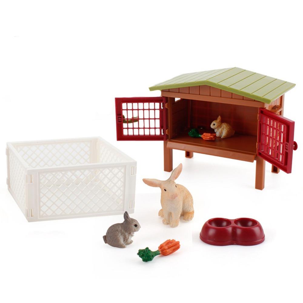 Chicken Rabbit Farm Henhouse Model Puppy Figurine Ranch Model Toy Children's Toy