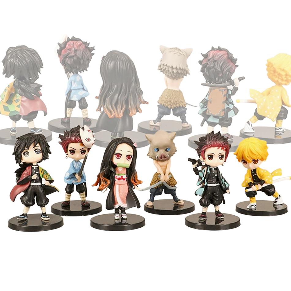 12 шт./комплект Аниме Клинок, рассекающий демонов Камадо Незуко Камадо Танджюро Боевая версия Фигурка Коллекционные модели Игрушки 10 см