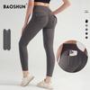 Европейско-американские утягивающие леггинсы для йоги с накладными карманами - Контроль живота и подъем ягодиц, брюки для пилатеса