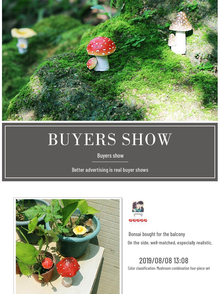 Outdoor Garden Ornaments: Simulated Mushroom Bonsai Decorations for Courtyard Landscaping