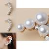 Стильные серьги с искусственным жемчугом и сверкающими стразами для женщин