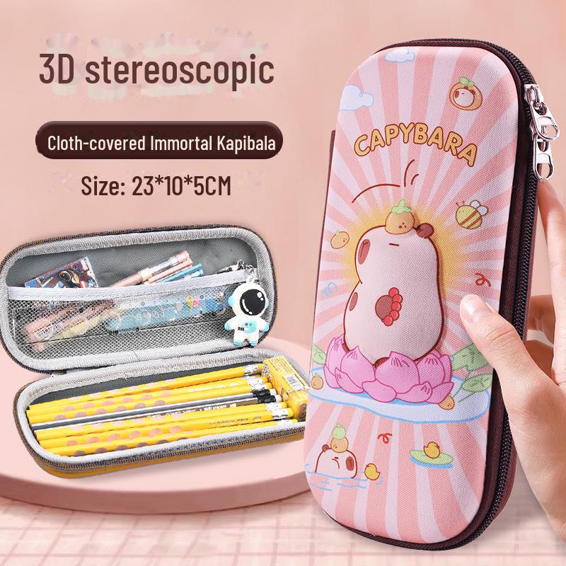 Capibara 3D Cartoon Pencil Case: Large Capacity, Multifunctional for Boys & Girls, Ideal for Primary School Students