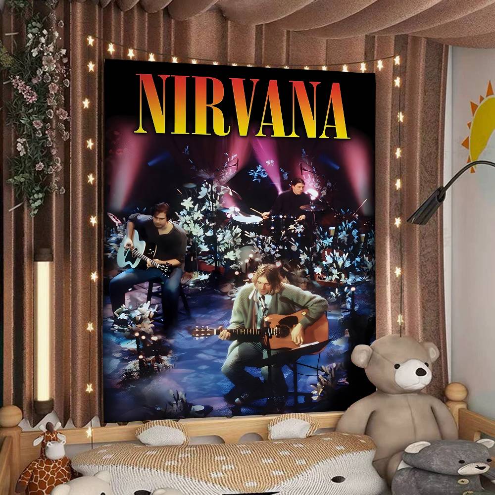 Группа Nirvana Журнал Классический Аниме Мультфильм Гобелен Искусство Научная Фантастика Комната Домашний Декор Настенное Полотно Домашний Декор
