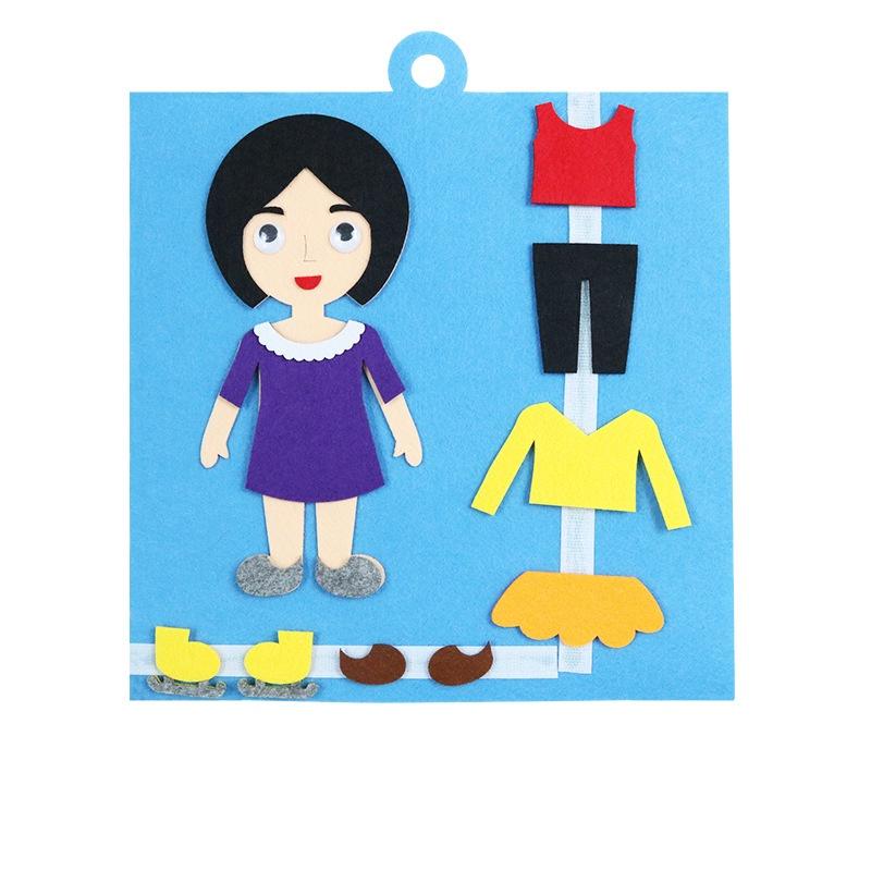 Быстрая смена одежды, сделай сам, для детей, игрушки из фетра, развивающие головоломки Монтессори, детские игрушки для раннего образования, детский сад