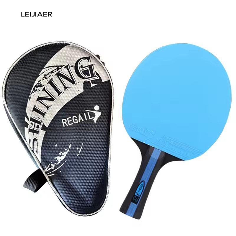 LEIJIAER 3 Star High Elastic Colors Table Tennis Racket Carry Bag Beginners Blue/red/green Ping Pong Paddle Welcome