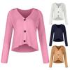 Women's Casual Short Cardigan V-Neck Knit Front Cardigan Botton Down Sweater Tops