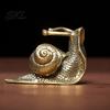 Tea Table Sculpture Vintage Bronze Snail Sculpture, Metal Animal Statue, Slow Living Desk Life Decor for Home Office Table, Garden Yard Ornament Gift