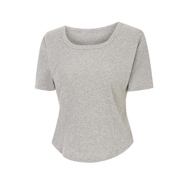 SELLY'S [2-Piece Set] Slim Cut-Line Short Sleeve T-Shirt_I6B-Cts006Set