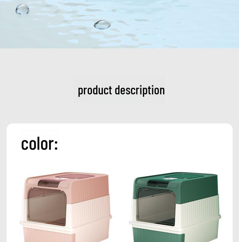 Большой закрытый лоток для кошачьего туалета с ящиком: Туалеты для кошек и товары для домашних животных с защитой от брызг и ультрафиолета