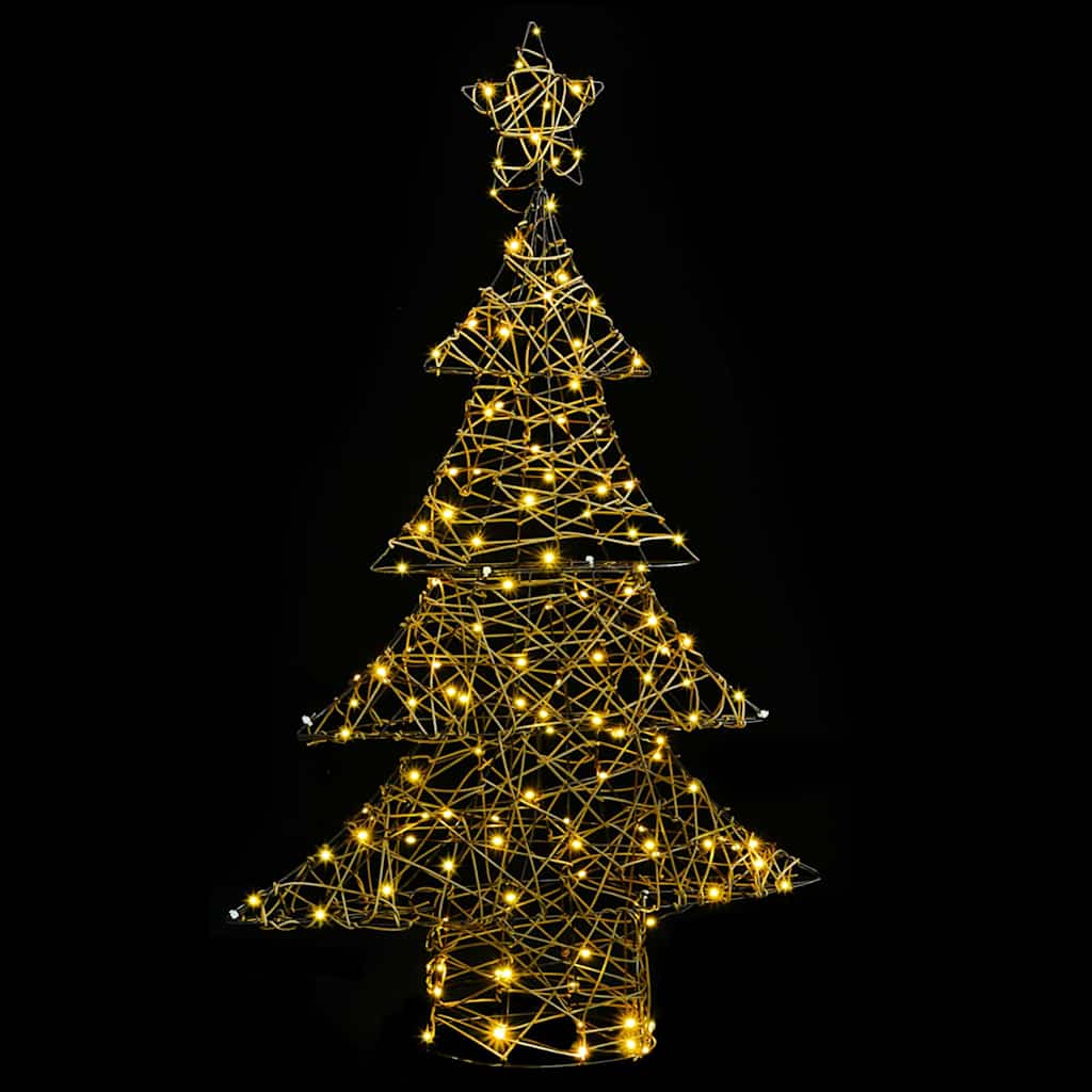 Christmas Tree with 120 Warm White LEDs 150 cm Rattan