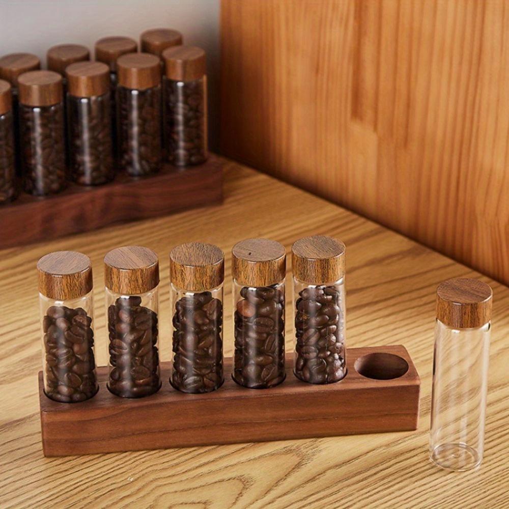 Coffee Bean Sorting Test Tube Glass Display Rack To Store Coffee Beans for Coffee Shop Display Storage Rack for Coffee Storage Kitchen Supplies