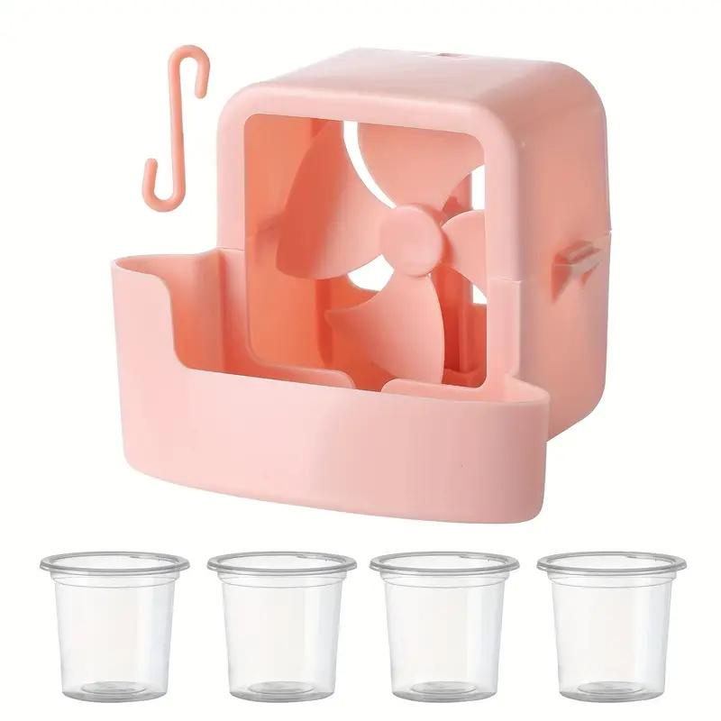 Электрический вентилятор, охлаждающий ящик для хранения, портативный напольный вентилятор, перфорированный ящик для вентилятора, подвесной ледяной кулер с подвесным крючком и 4 стаканами