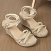 Fashion 2024 New SyfIyno Beige Fashion Wedge Sandals for Women Summer Casual Non-slip Peep Toe Platform Shoes Heel Woman Sandale