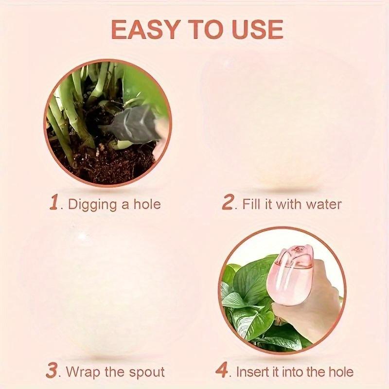 Полупрозрачные розовые самополивающиеся глобусы в форме тюльпана для комнатных и уличных растений