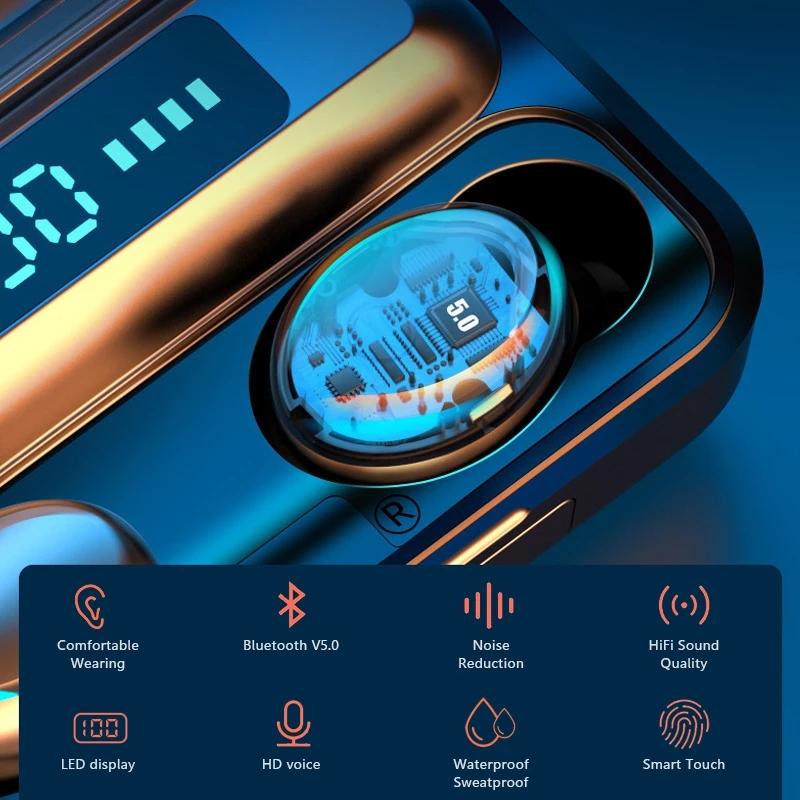 Беспроводные наушники Bluetooth-наушники Спортивная водонепроницаемая гарнитура Hi-Fi стереонаушники