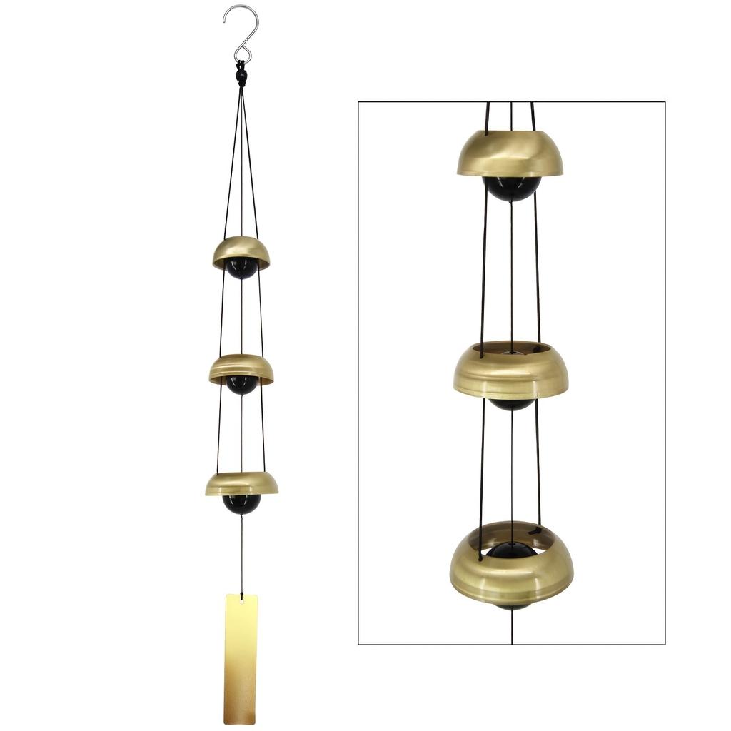 1pc, Three Bell Wind Chime Pendant Pray Wind Chimes Temple Wind Chimes, Wind Chimes With 3 Bells, Feng Shui Wind Chimes For Outd