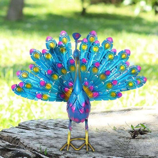 Металлическая статуя павлина, садовый декор, скульптура павлина, уличная статуя павлина, распускающего хвост, для украшения двора и газона