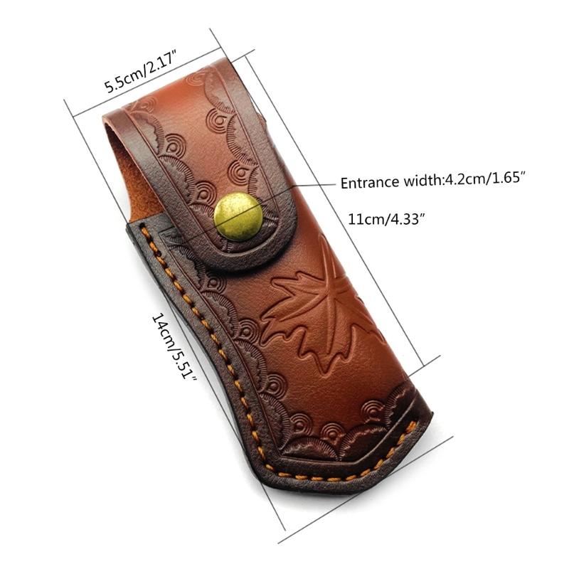 Pocket Knife Sheath Handmade Pouches Leathers Knife Holsters Folding Knife Holder Outdoor Carry Sheath Tool Easy To Use