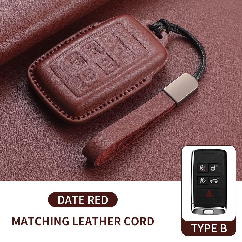 Leather Car Remote Key Case For Land Rover Range Rover Sport Evoque Freelander Velar Discovery 4 Auto Key Shell Fob Keychain