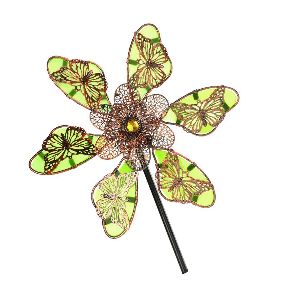 Металлическая скульптура-ветряк ручной работы для сада, ветряная мельница на колышке, всепогодное украшение для двора для открытых пространств