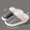 Зимние теплые домашние меховые женские тапочки роскошные водонепроницаемые плюшевые туфли из искусственной кожи для пар из хлопка для дома и спальни на плоской подошве пушистые тапочки