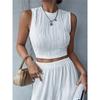 Casual Sleeveless Rib Knit Tank Top Women Summer Y2K High Street Style Koreanfashion Mock Neck Slim Fit Crop Top Streetwear