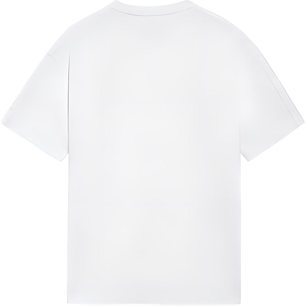 Li-Ning Удобная однотонная футболка с круглым вырезом и коротким рукавом для мужчин, белая AHSS639-1