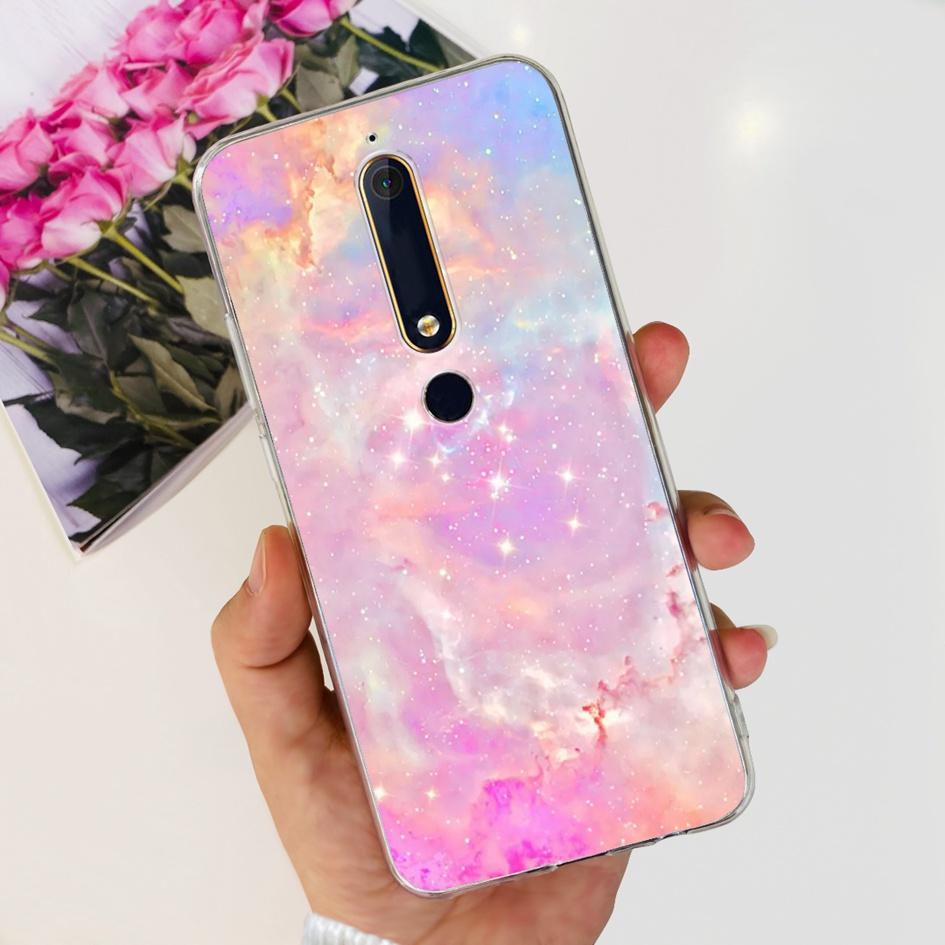 For Nokia 6 2018 Case Fashion Flower Soft Silicone Bumper For Nokia 6.1 Cover TA-1043 TA-1045 TA-1054 TA-1050 TA-1068 Phone Case