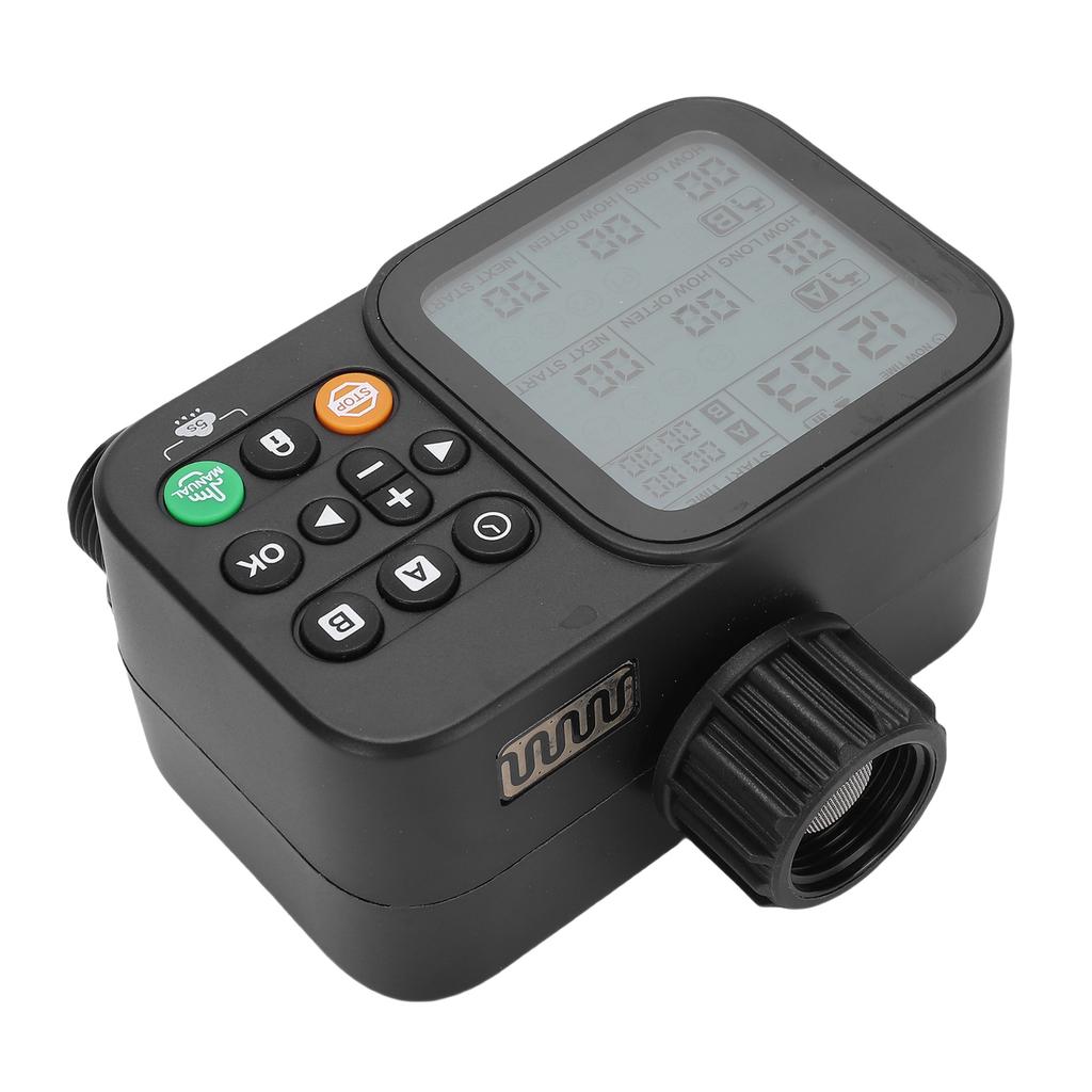 Sprinkler Timer 2 Outlet Programmable Water Timer Automatic Irrigation Controller System with Rain Delay LCD Display