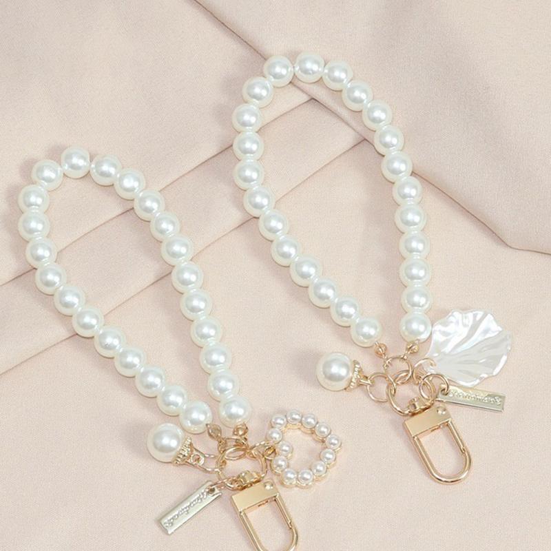 1PC DIY Buckle Ring Hook Key Holder Bag Pendant Keychain Mobile Phone Case Chain Pearl String Bag Pendant Decoration Accessory