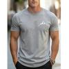 Simple Style Mountain Graphic T Shirt 3D Print Short Sleeve Solid Color Daily Casual Tops Summer Street Unisex Clothes