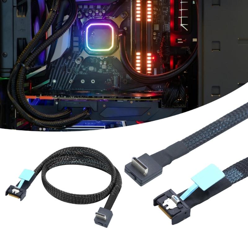 Эффективный кабель данных Gen5 PCIE MCIOs 4I 38P на SFF8611 4I 90 градусов длиной 50 см/100 см для быстрой и надежной передачи данных