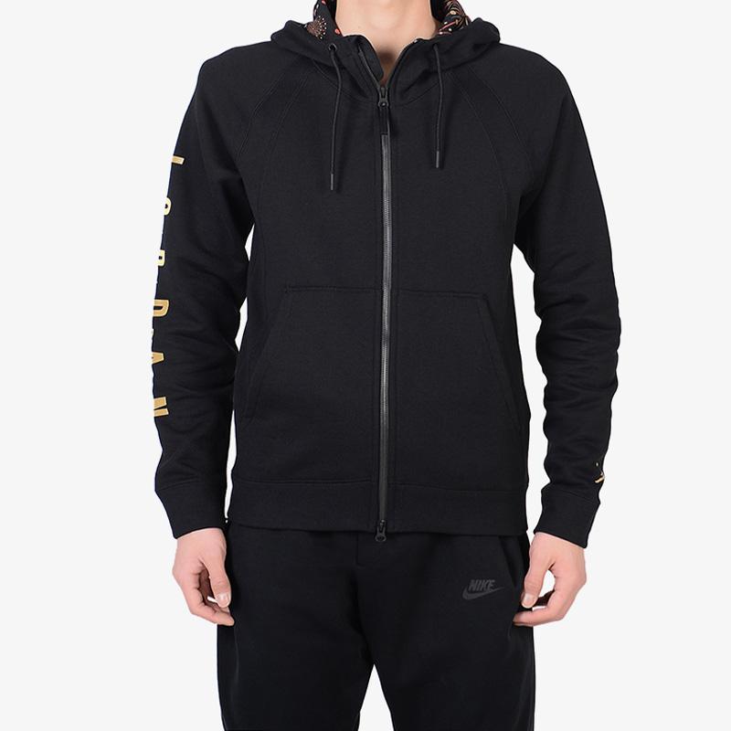 Air Jordan Китайский Новый год Фейерверк с капюшоном на молнии Повседневная куртка Мужская верхняя одежда Черный AO1922-010