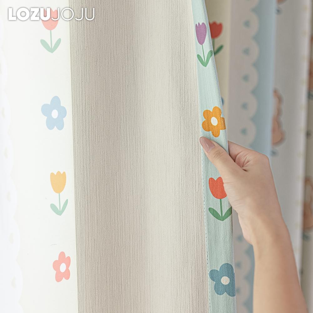 1 шт. LOZUJOJU Шторы Блэкаут 90% Милый Стиль Цвет Макарон Детские Шторы с Рисунком Плотные Шторы для Спальни Гостиной Окна для Домашнего Декора