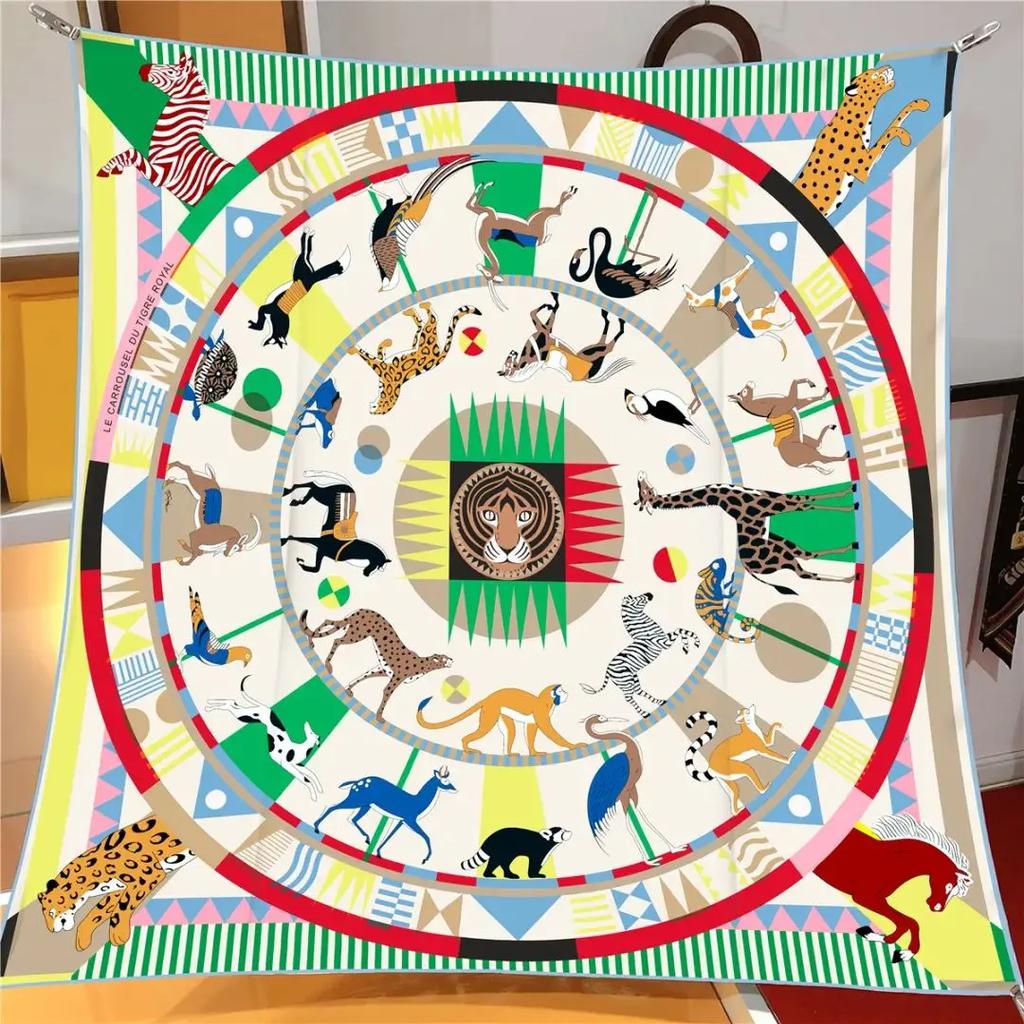 2025 NEW 90cm Design Silk Scarf Luxury Square Scarves Women Decoration Hijab Scarf Foulard Headband Neckerchief Bandana