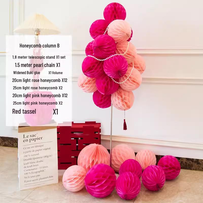 Набор для украшения китайской свадебной комнаты «Двойное счастье» с фонариками и сотовыми украшениями для спальни, реквизит для фото