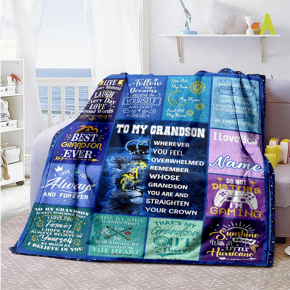 Dear Personalized Text Blanket Lightweight Customizable Blanket Soft Warm Cozy Versatile for Nap Seaside Home Decor Chair Four Seasons Multipurpose