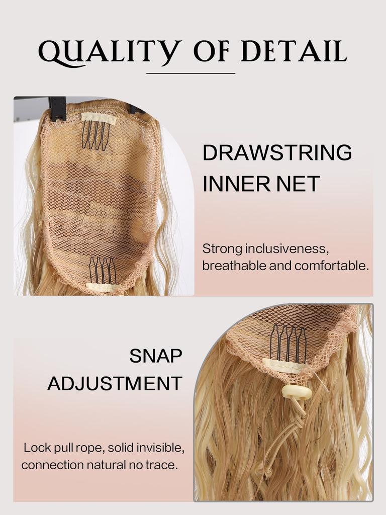 24 Inch Curly Ponytail Extension Clip Synthetic Drawstring Ponytail