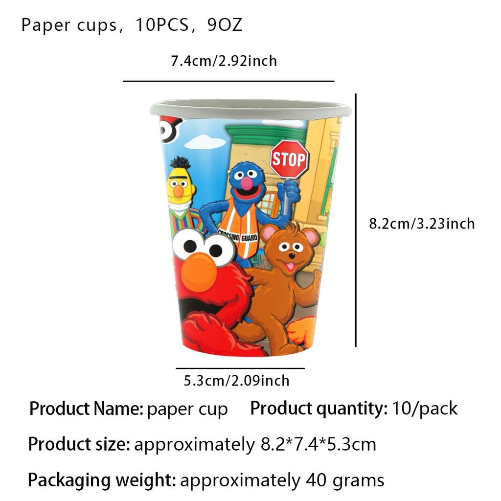 Sesame Cartoon Street Birthday Party Decoration Elmo Birthday Balloon Tablecloth Cup Plate Gift Bag Baby Shower Kid Party Favors