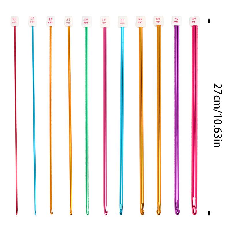 1 шт., иглы для свитера, разноцветные тунисские афганские крючки, длинные алюминиевые ткацкие инструменты, 2,5–8 мм