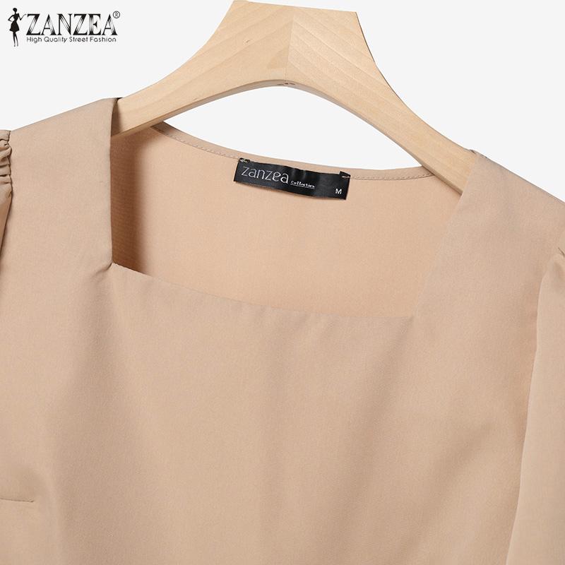 ZANZEA Женский летний костюм из двух частей: блузка с коротким рукавом и широкие брюки