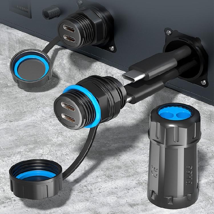 Водонепроницаемый адаптер USB C с двумя портами, 10 Гбит/с, быстрая передача, универсальная совместимость, конструкция из АБС-пластика