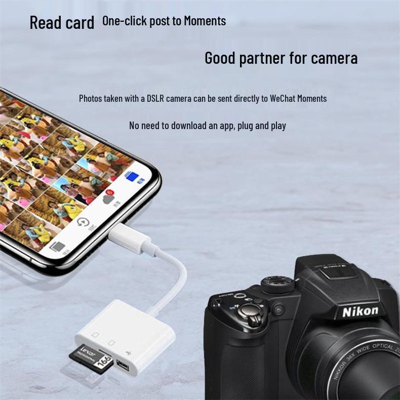 Совместимый кардридер 3-в-1 OTG для устройств Apple, Huawei, Android Type-C - USB-флешка, SD, адаптер для клавиатуры