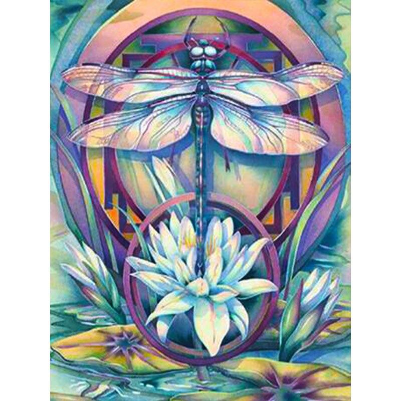 New 5D DIY Diamond Painting Dragonfly Diamond Embroidery Animal Cross Stitch Full Round Drill Home Decor Manual Art Gift